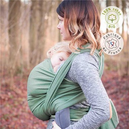 Neobulle - Echarpe de portage bébé en coton bio - Vert Menthe - 4,60 m
