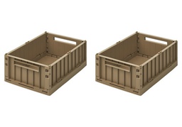 LIEWOOD - Lot de 2 boîtes de rangement Weston Medium - Golden Caramel