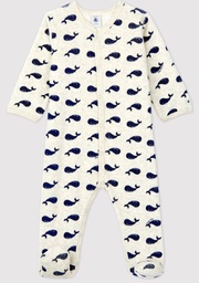 Petit Bateau - Pyjama avec pieds en velours - Baleines