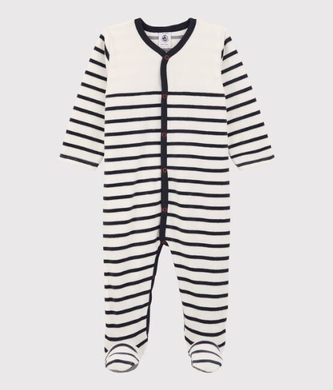 Petit Bateau - Pyjama avec pieds à rayures